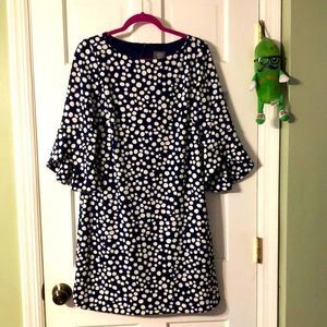 Vince Camuto Navy Shift Dress with White PolkaDots